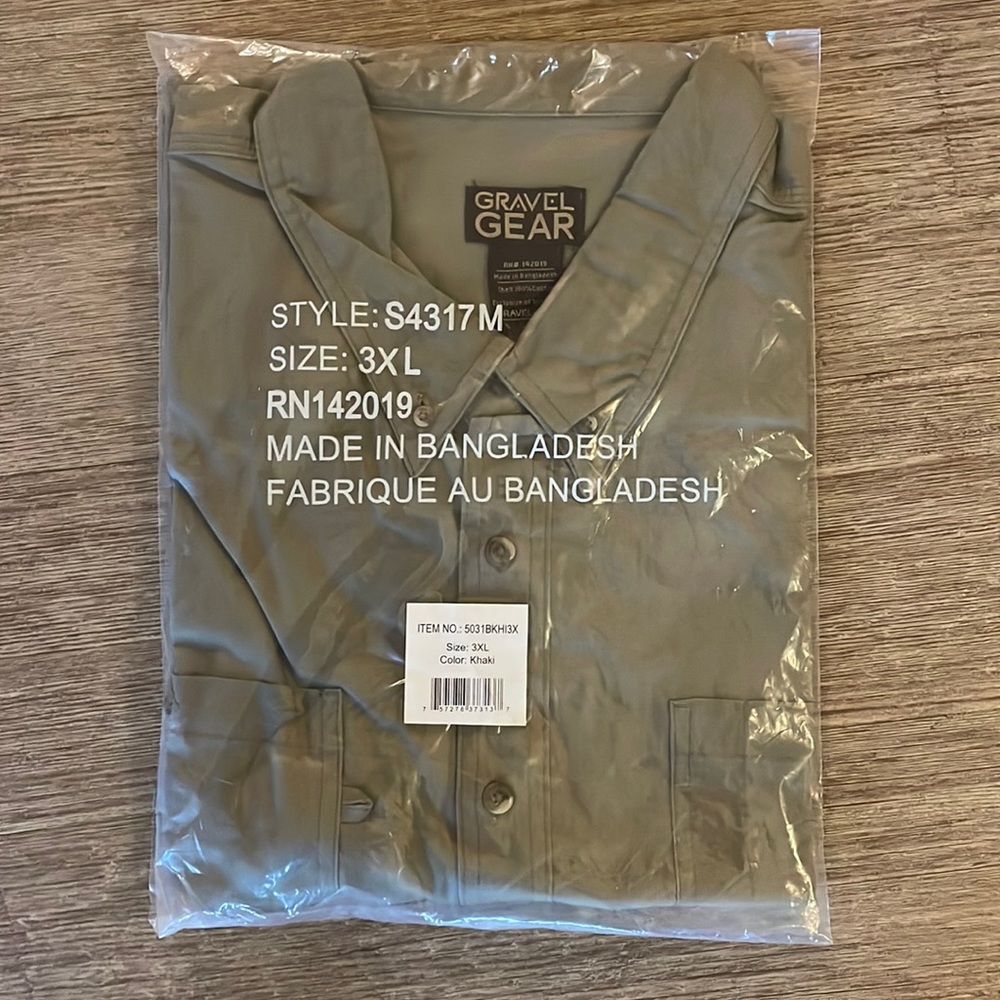 Mens Gravel Gear Short Sleeve Button-Up Shirt Size 3XL